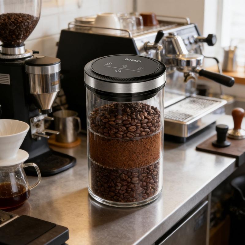 Automatic Storage Jar Plastic Vacuum Sealed Food Canister With Rechargeable Battery For Kitchen Organization