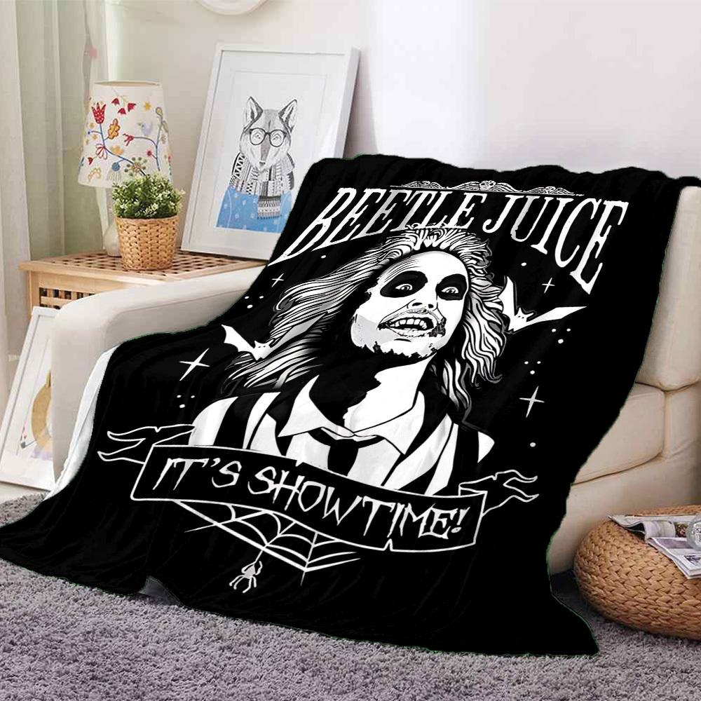 1pc Beetlejuice, Showtime Blanket Polyester Fiber, All Season Comfort for Sofa, Bed, Office, Car, Camping Ideal Home Decor & Gift, Office Comfort