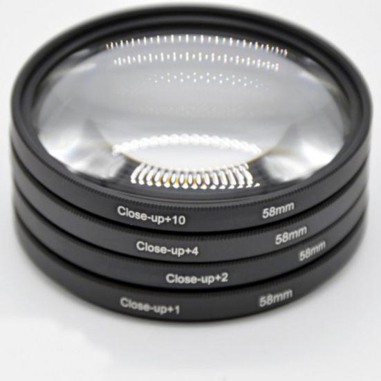 4Pcs 37-82mm +1 +2 +4 +10 Optical Glass SLR Camera Macro Lens Close-up Filters