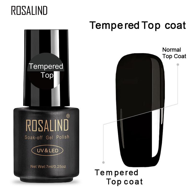 ROSALIND 7ML Base&Top Gel Nagellack gehärtetes Top Rein Force Gel Gummi für Gellacke Nail Art