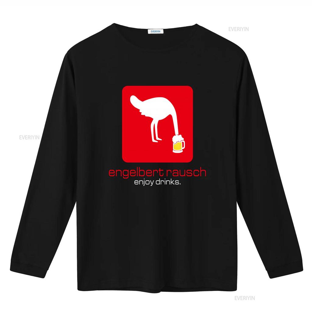Engelbert Rausch Enjoy Drinks T Shirt Unique Design for Beer Lovers Perfect Casual Wear vintage Washed Slightly