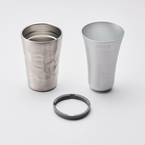 Doshisha "Hyokyoku" Tumbler, Insulated, Double-Walled Vacuum Wall, Single-Walled Aluminum, 350ml, Silver, ONZONE