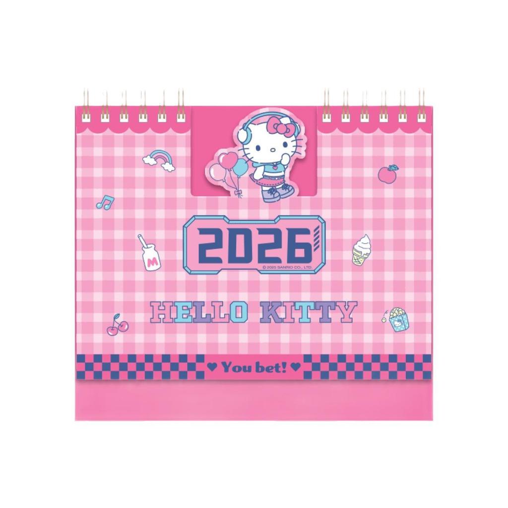 Sanrio 2026 Desk Calendar: Monthly Schedule with Kuromi & My Melody Ornaments