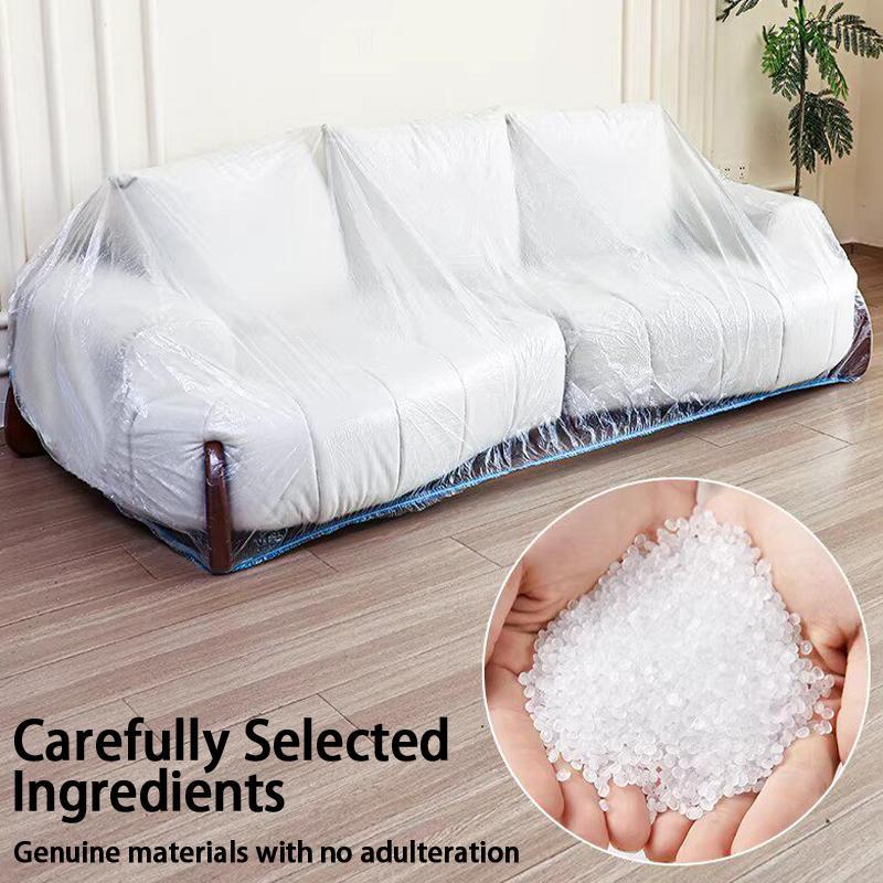 5 Pieces Plastic Bed Dust Covers Elastic Edged Oversized Anti-spill Protector for Home Renovation Furniture Storage