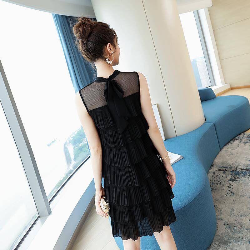 

First Love Skirt off-Shoulder Skirt Women s Summer 2025 New Arrival K-style Gentle Super-Fairy Chiffon Dress Elegant Cake Dress Black XL