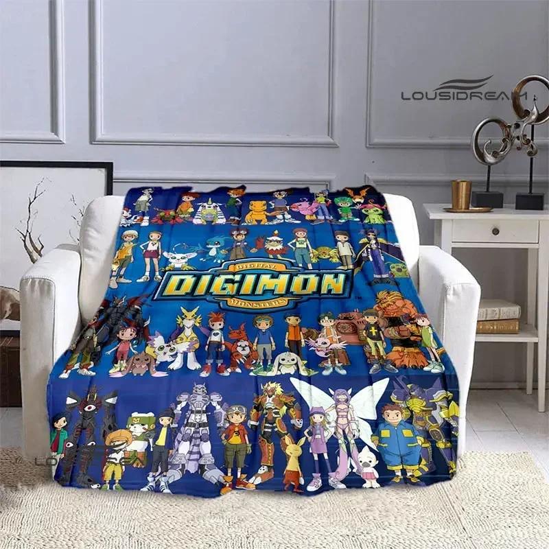 Coperta stampata cartone animato Digimon Coperta in flanella Coperta calda coperta da picnic Coperta da casa da viaggio fodere per letto Regalo di compleanno