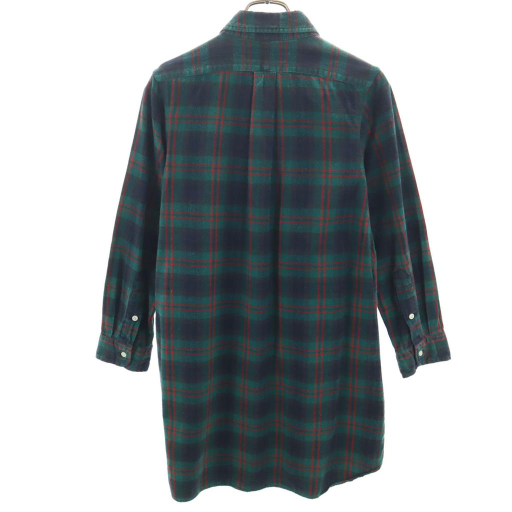 Ralph Lauren Check Pattern Long Sleeve Long Button Down Shirt XL Women Used