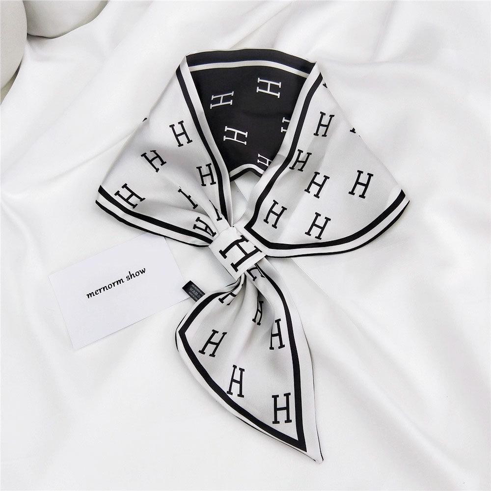 New 2020 Luxury Brand Silk Scarf Small Women Shawls And Wraps Fashion Print Office Small Hair Neck Hijabs Foulard Scarves