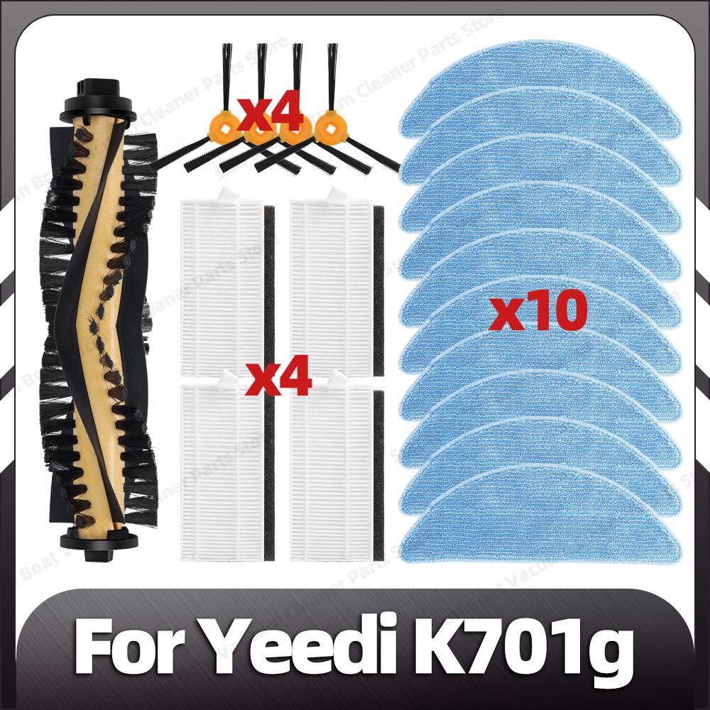 Compatible for Yeedi K701g Replacement Main Roller Side Brush HEPA Filter Mop Pads Spare Parts Accessories