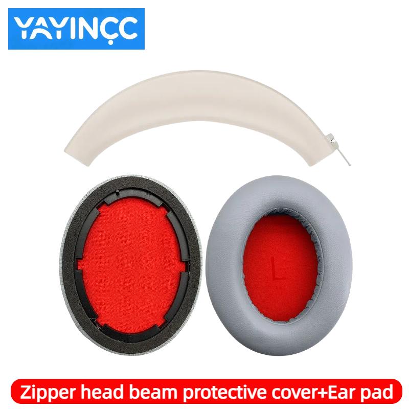 YAYINCC Replacement Headphone Earpads Headband /Silicone zipper head beam protective sleeve Suitable For 1MORE SonoFlow Earphone