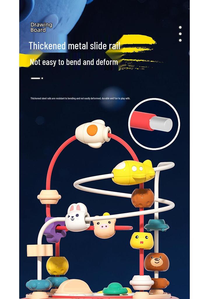 Multifunctional Montessori Bead & Block Educational Toy for Toddlers