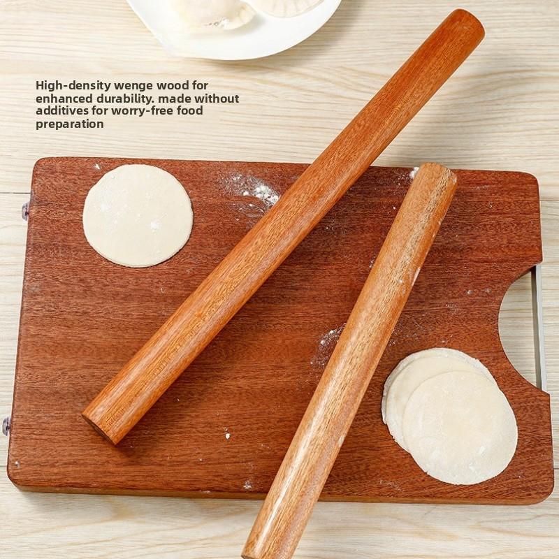 30/50/60cm Household Dumpling Skin Wrapped with Sapi Solid Wood Rolling Pin, Ebony Large Extended One-piece Molding Rolling Pin
