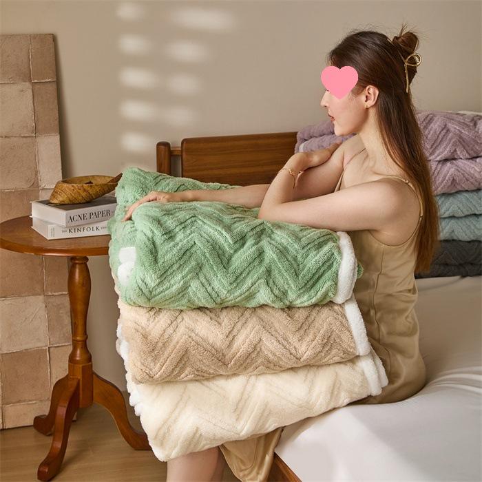 2025 dreilagige Jacquard-Decke - Taft-Samt & Shu-Baumwolle, beidseitig