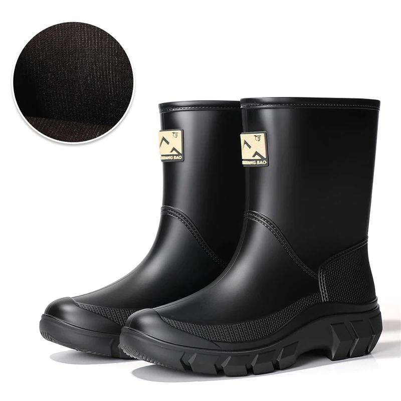 Women s Mid-Calf Rain Boots Non-slip Thick Sole Waterproof Rubber Boots Comfortable Mesh Lining Garden Work Rain Shoes For Women 36
