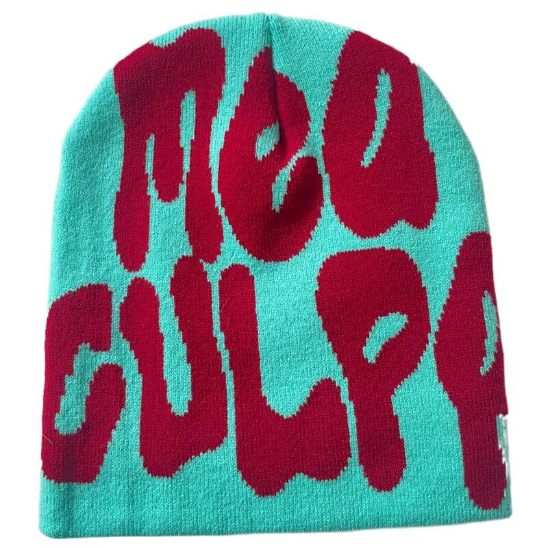 Hot Sell Customized  Adult Fashion Printing Soft Winter Hat Knitted With Letters for Men and Women