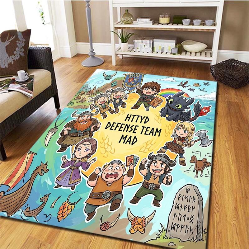 How Train Dragon Carpet Rug For Living Room Bedroom Home Sofa Decoration Kids Play Nonslip Floor Mat