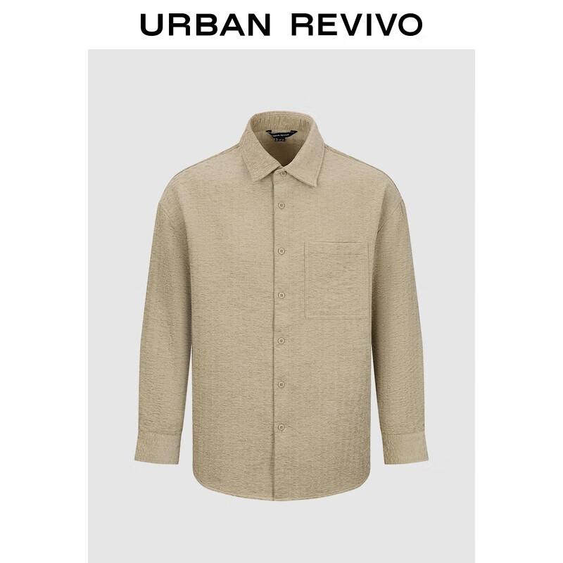 UR 2025 Winter Men s Luminous Textured Lapel Shirt L