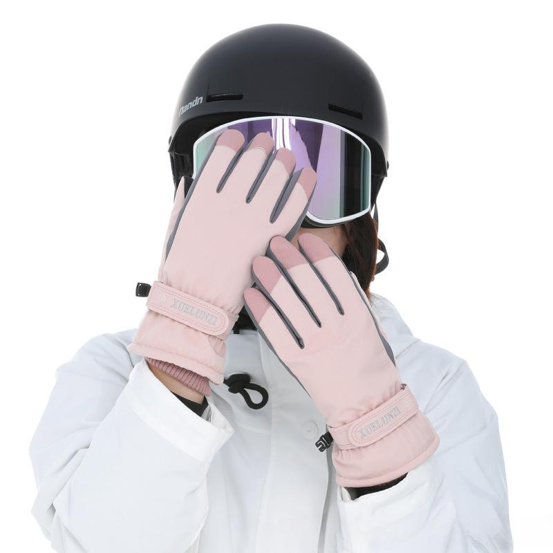 Outdoor Skiing Gloves Winter Women's Warm and Windproof Gloves Waterproof and Touch Screen Gloves Cycling and Sports Gloves