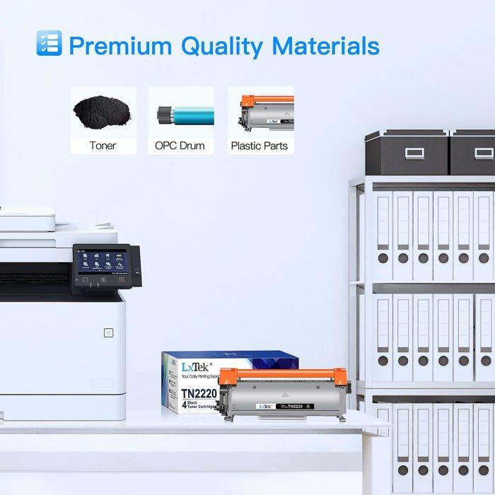 Toner - LXTEK - TN2220 - 4 cartouches - 2600 pages - Compatible avec Brother