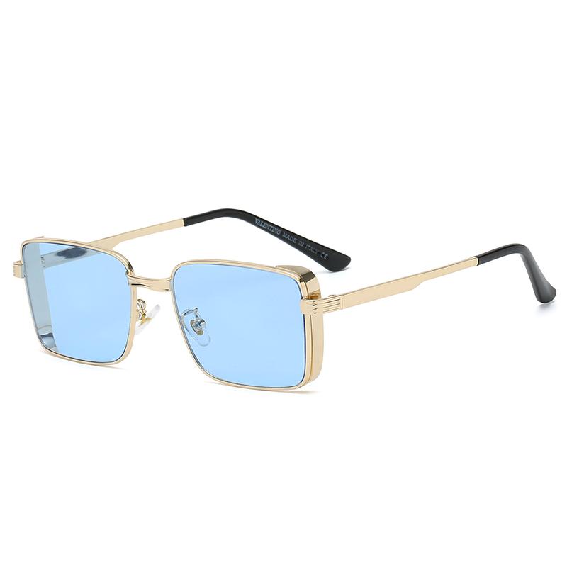 

Protective Glasses Classic Square Steampunk Sunglasses Gradient Design Men Women Rectangle Metal Frame Sun Glasses Uv400