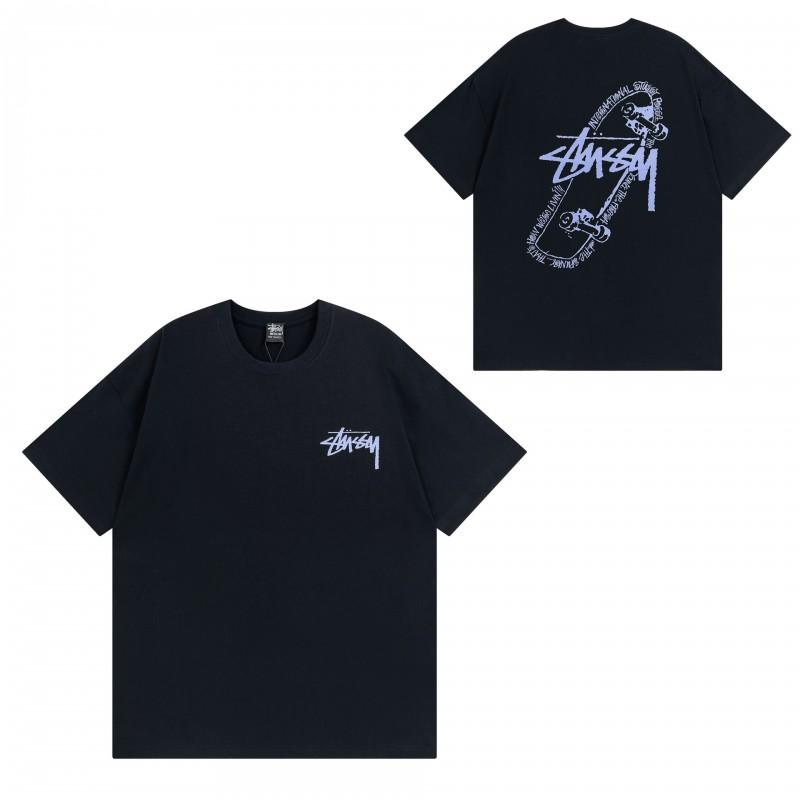 Camiseta de Algodón Streetwear para Hombre y Mujer Corte Holgado Manga Corta Camiseta Gráfica Casual Unisex Cuello Redondo