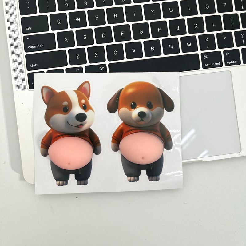 Funny Belly Sticker Funny Party Favors Party Gifts 3D Dog Sticker Stickers For Stationery Notebook Phone Case Stickers Decor