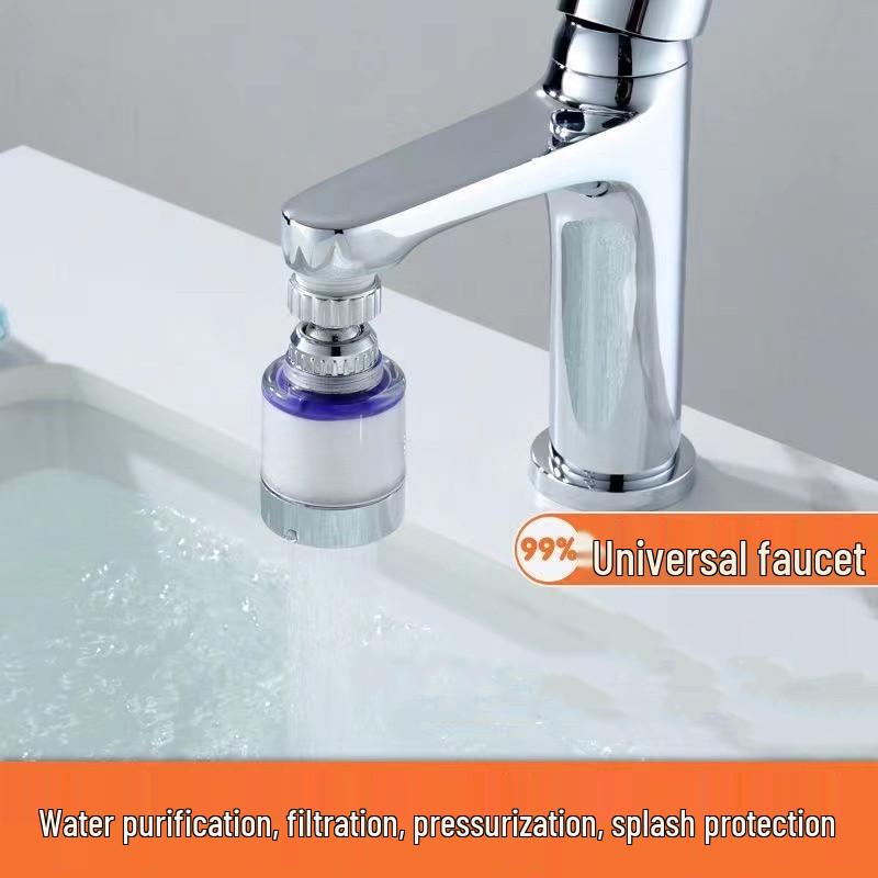 Removable Faucet Splash Guard and Water Purifier with Pressurized Kitchen Sprayer