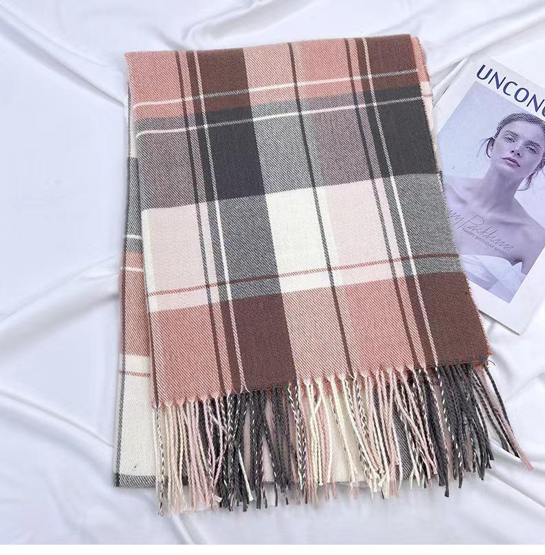 Autumn & Winter Retro Color Block Scarf - Trendy, Elegant Imitation Cashmere Shawl