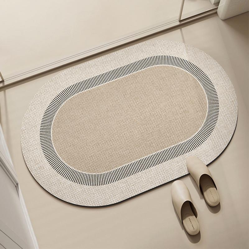 Wabi **** Wind Bathroom Floor Mat Household Diatom Mud Floor Mat Toilet Door Foot Mat Toilet Dirt-Resistant Non-Slip Mat