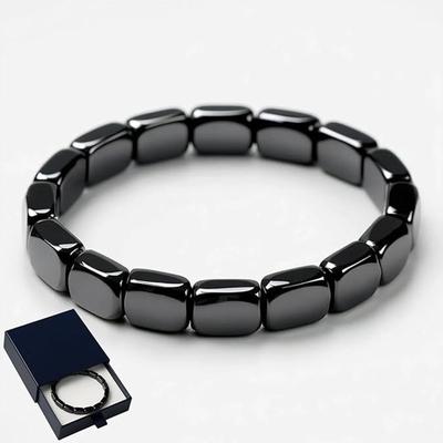 Hämatit Armband Herren - Entfacht Männliche Energie Neu, Natürlicher Hämatit Stein Perlen Stretch Armbänder Gewinnen Sie Ihre Kante & Ihr Selbstvertrauen Zurück