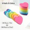 Heart Sticky Notes 8 Colors 100 Sheets/Pad, 800 Sheets Colorful Self-Stick Note Pads Stationary Cute Desk Accessories Office School Teacher Supplies