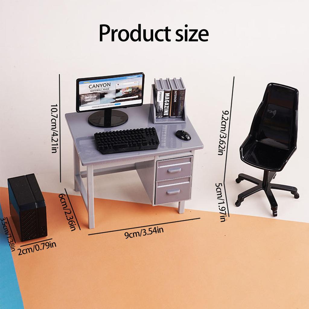 Miniatur-Bürotischmodell mit lebensechten Merkmalen zur Ausstellung und für kreative Hobbyisten