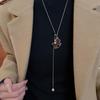 European & American Zircon Resin Rocking Horse Pendant Sweater Necklace - Versatile High-End Autumn/Winter Fashion