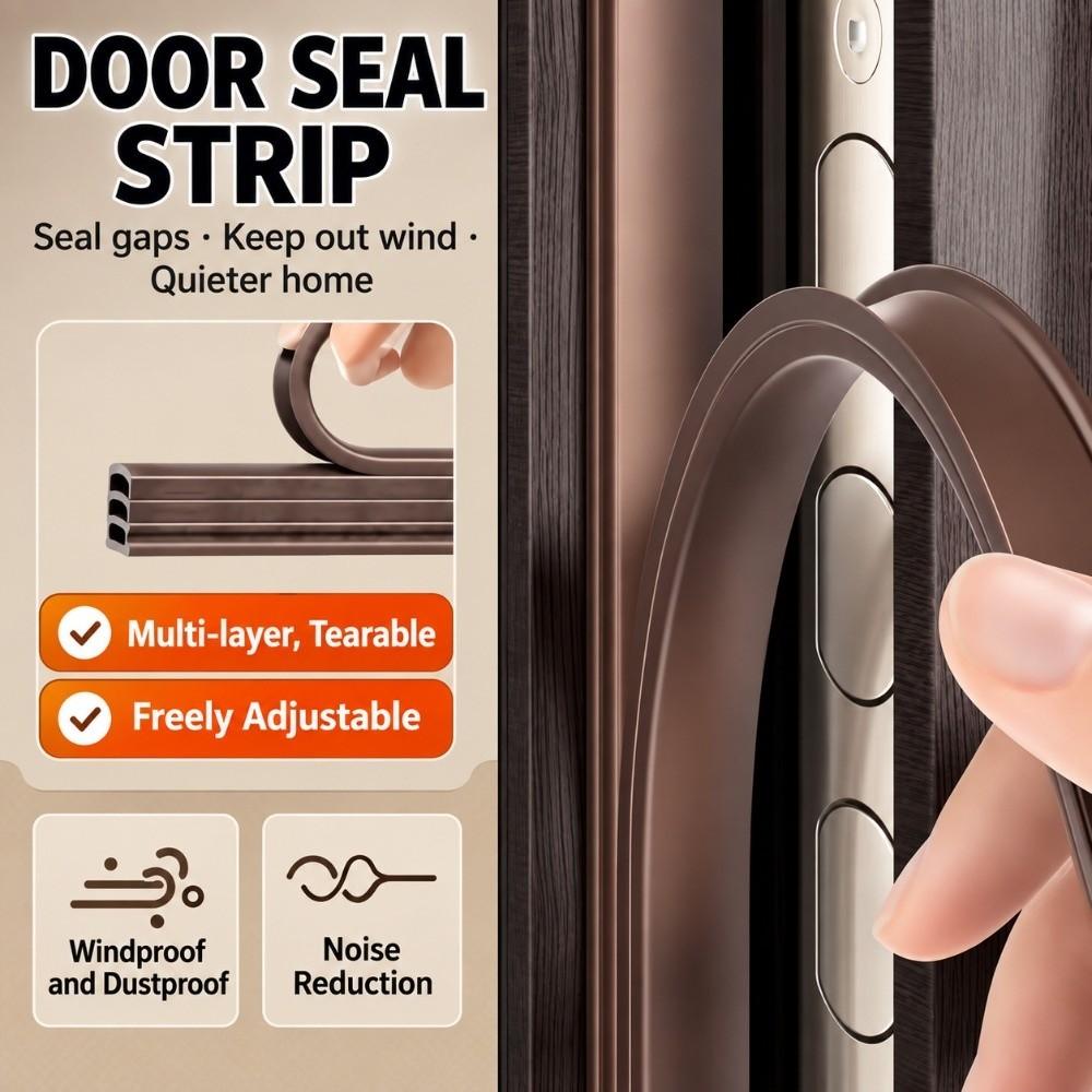 Flexible Door Seal Strip Anti-Collision Door Gap Seal Door Weather Stripping  Entry Door Sealing