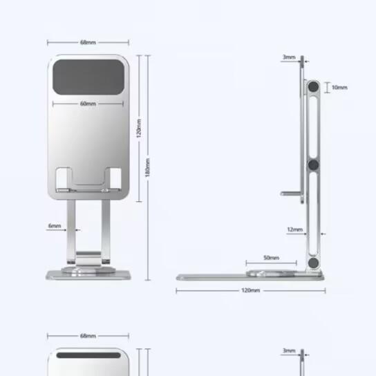 Tablet  Holder 360° Rotatable Desk Mobile Phone Stand Foldable Metal Holder Support For iPhone Samsung Xiaomi iPad Holder
