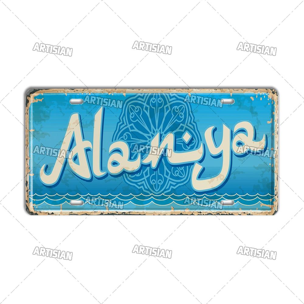 TURKEY Landmark License Plate Turkiye City Decorative Vehicle Plate Metal Tin Plaque Wall Decor Garage Bar Pub Club