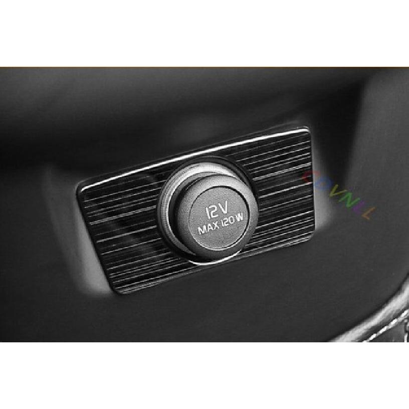 Black Titanium Rear Cigarette Lighter Panel Trim For Volvo S60 2019-2023 1PCS