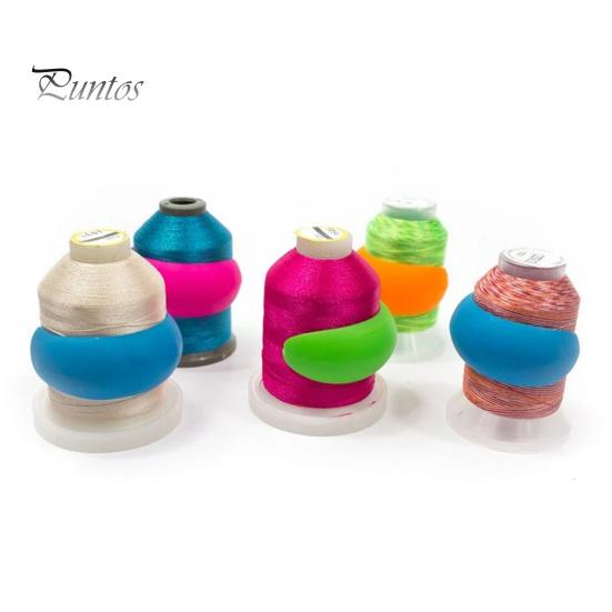 10/100 Stück Garnhalter, elastisch, gewellt, hält fest, wiederverwendbar, große Zähigkeit, hält die Garnspule sauber und organisiert, Näh- und Stickmaschinengarn