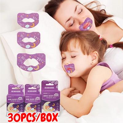 30pcs/box Sleep Mouth Strips for Adults & Kids Anti-Snoring Stickers Mouth Breathing Correction Improved Sleep Gentle Adhesive Oral Strips