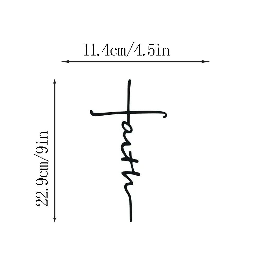

1 шт. Дизайн креста веры - стильное черное металлическое настенное искусство для спальни, гостиной или украшения дома - элегантное и вдохновляющее чёрный