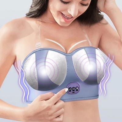 Electric Breast Massager Bra Smart 3D Contour Design USB Rechargeable Breathable Breast Massage Bra Muscle Tension Relief Breast Massager