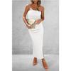 Women's Spring Summer Long Dress Sexy Party Side Slit Strapless Tight Pit Stripe Cocktail & Evening Dresses