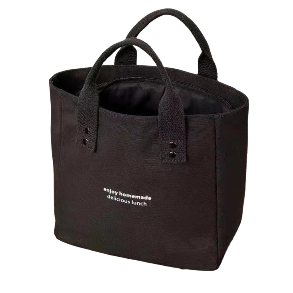 Płócienna torebka w jednolitym kolorze, japońska torba na lunch dla pracownika, torba na ramię w kontrastowym kolorze