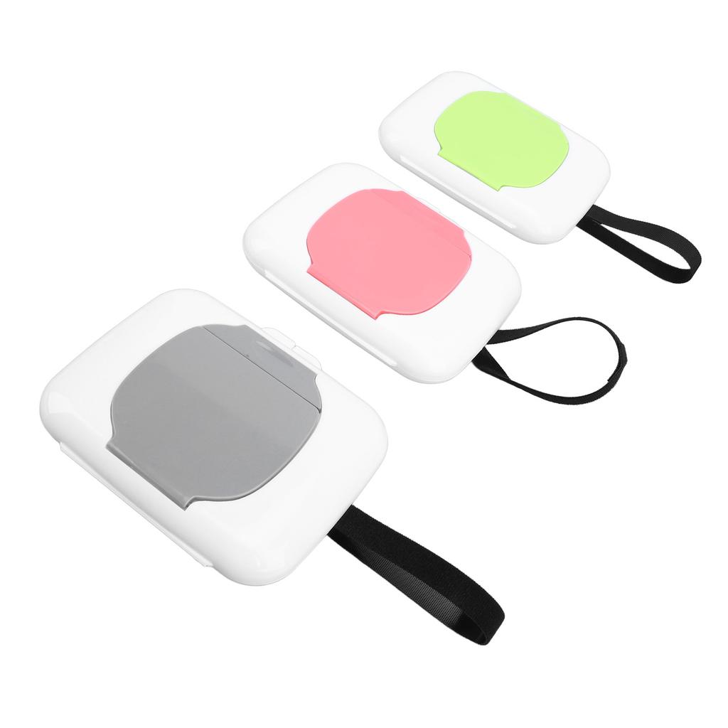 3 Stück Babyfeuchttuchspender Wiederverwendbar Nachfüllbar Tragbar Feuchttuchhalter Etui mit Klettverschluss