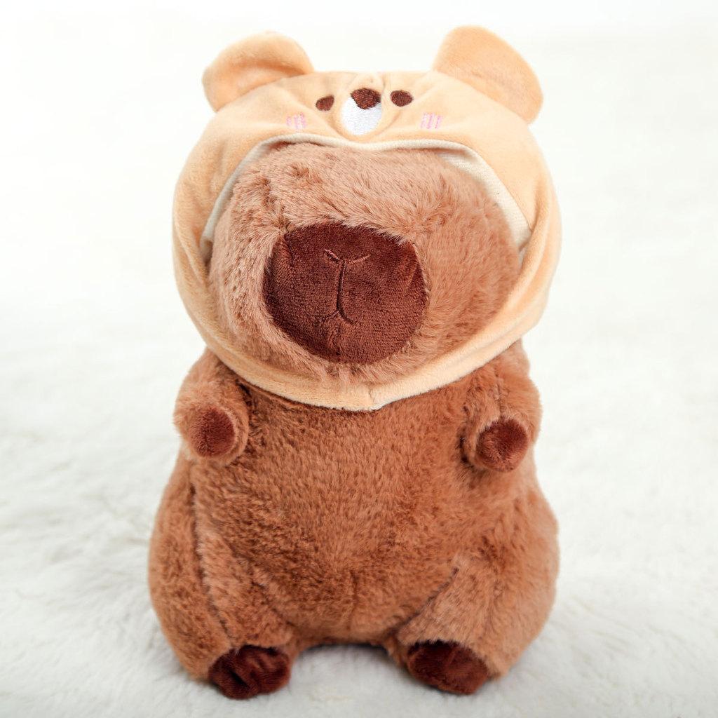 Креативная клубнично-апельсиновая кроличья лягушачья медвежья шапка мультяшная капибара плюшевая кукла для детей коллекционеров Bear