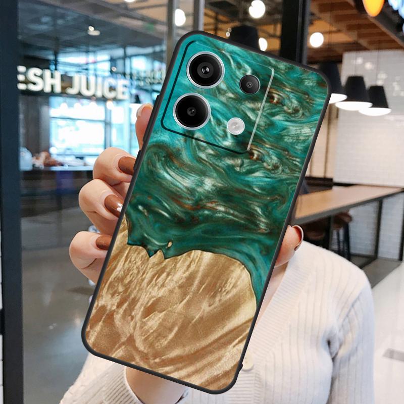 Traveler Protective Wood Resin Case For Xiaomi Redmi Note 13 Pro 10 11 12 14 15 Pro Plus Redmi 15C 14C 10C 12C 13C 15 Cover
