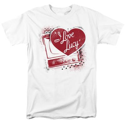I Love Lucy Sprühfarbe Herz Herren T-Shirt Weiß Offiziell lizenziert