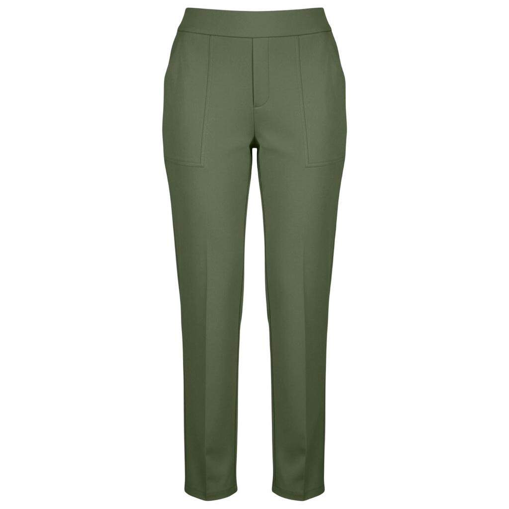 Women's Fashionable Color High Waisted Elastic Straight Leg Casual Pants With Pockets, Yoga And Fitness Pants