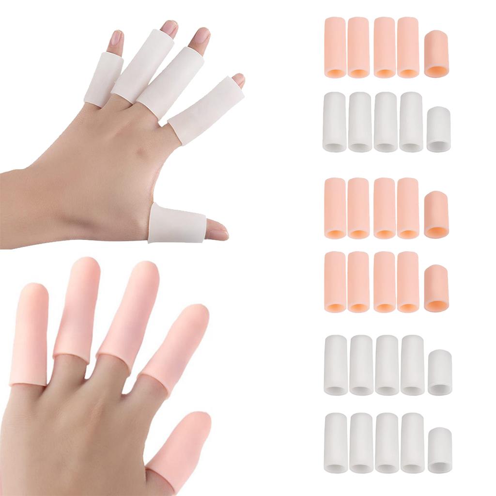 20 Pcs Silicone Gel Toe Finger Caps Covers Sleeves Tubes Unisex