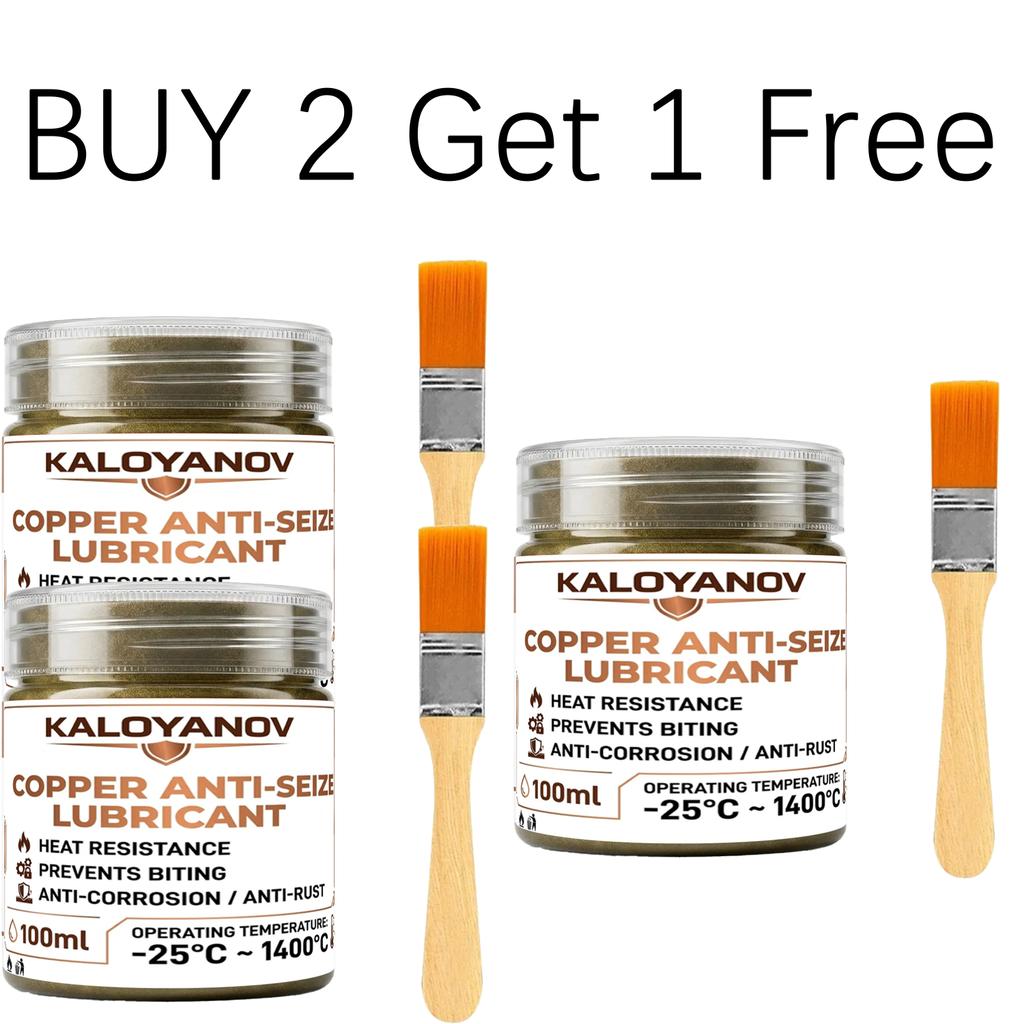 1400°C Copper Anti-Seize Grease with Brush, High-Temp Waterproof Automotive Lubricant Paste for Brake Calipers & Spark Plugs